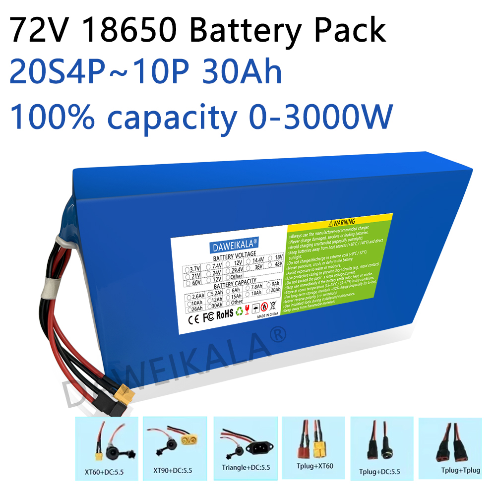 60V 30Ah Electric Scooter Battery - Yeni 72V 12Ah-30Ah 18650 Pil paketi