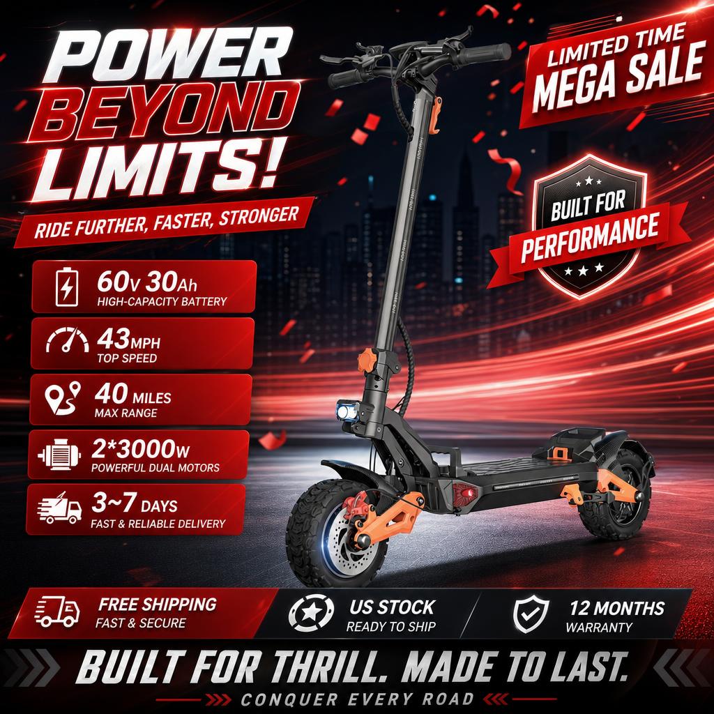 60V 30Ah Electric Scooter Battery - FREEBOY H9 Yetişkin Elektrikli Scooter 1800W*2