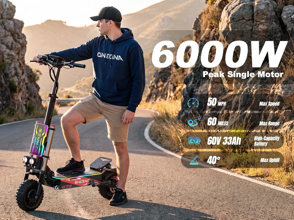 ONECNA NEW GT8PRO Yetişkin Ele - 60V 5600W Dual Motor Electric Scooter incelemesi ve fiyatı