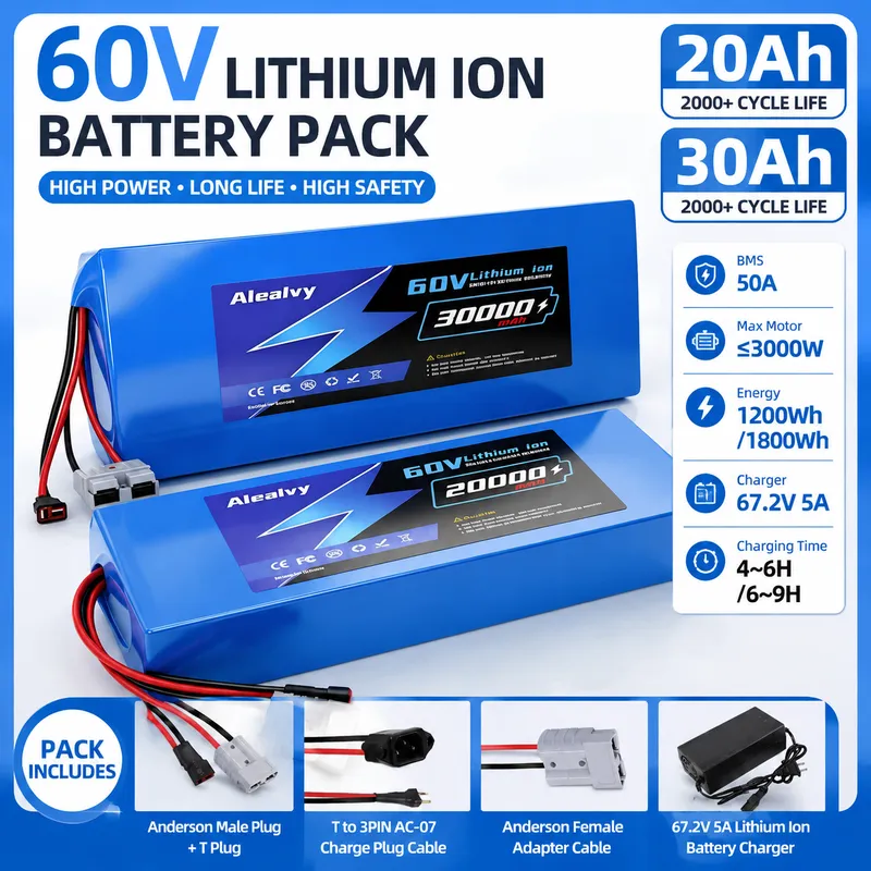 Aleaivy 60V 20AH 30AH 21700 Li - 60V 30Ah Electric Scooter Battery incelemesi ve fiyatı